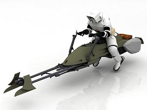 star wars vehicle concept bike 3D