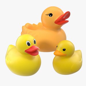 rubber ducks set 3D model
