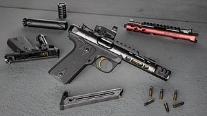 Ruger Mark IV Lite 22lr with additional accessories
