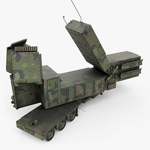 Military Phased Array Radar System Camouflage Paint Rigged for Cinema 4D
