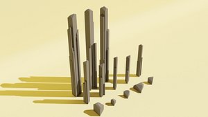 Long crystals low-poly pack
