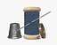 Thread needle button thimble coil