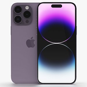 iPhone 14 Pro Max Deep Purple low-poly PBR