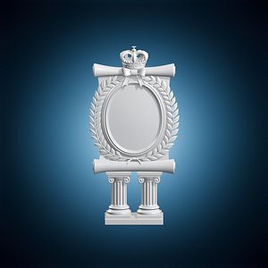 Antique Lyre Scroll Frame 3D Print Model 3D model