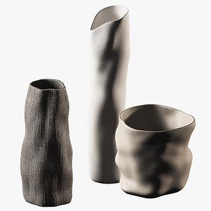 3D model Folded Relief Vases and pots Wavy minimal decor