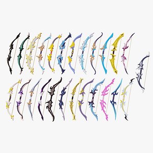 Low Poly Fantasy Bow Pack 25x