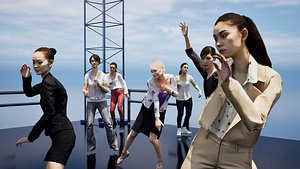 3D Low Poly Animated People Pack - Dancing Females Pack