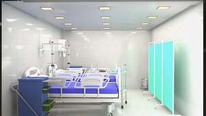 3D model interior scene medical ward