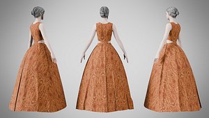 3D model Dress 32 Amber Thread Brocade