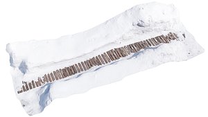 Wooden trail in winter model