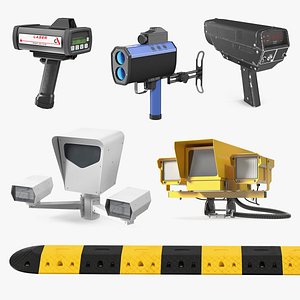 3D Traffic Speed Control Tools Collection 3 model