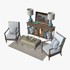 3D Living Room Furniture Set