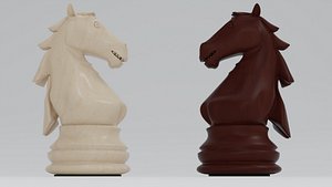 Knight  Wooden Chess Pieces 3D model