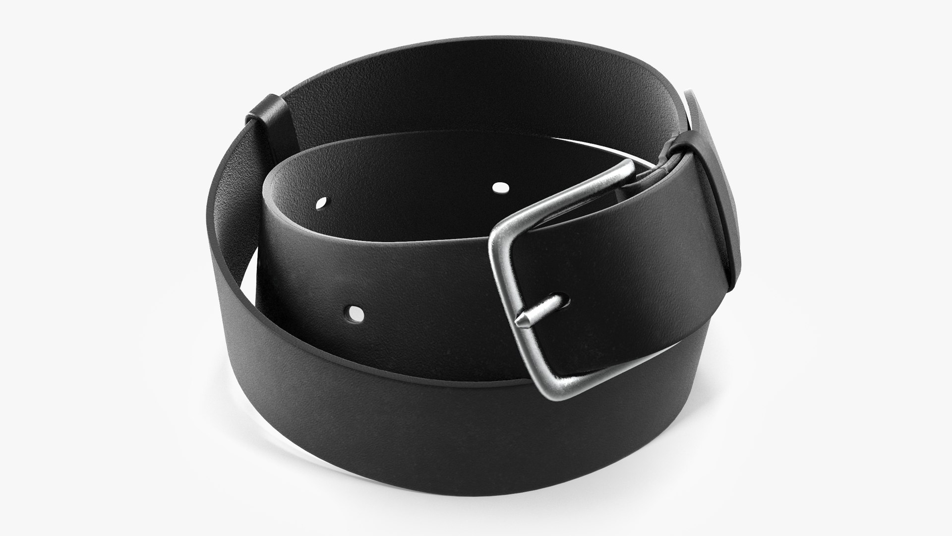 Black Leather Belt 3D model preview