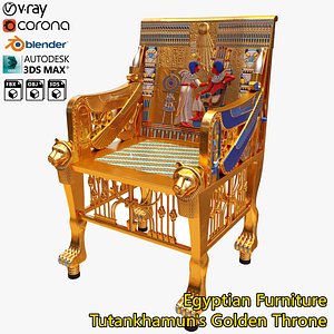 3D Egyptian Furniture Kit - Tutankhamuns Golden Throne model