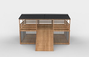 3D goat Shed 04 3D model