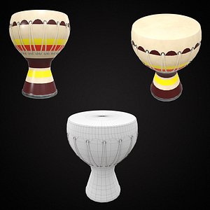 Bongo musical instrument PBR 3d