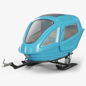 Blue Passenger Sleigh 3D model