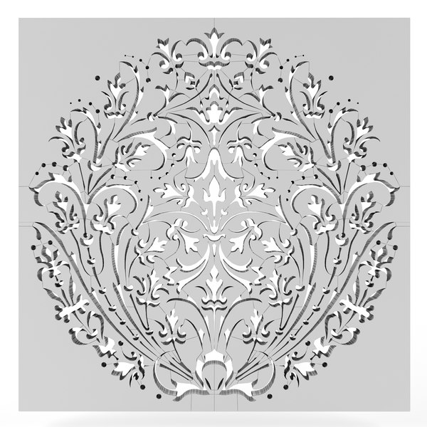 3dsmax decorative laser cutting pattern