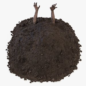 Zombie Hands Emerging from Ground 3D