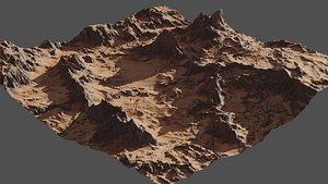 8K Planet Crater Landscape 3 3D