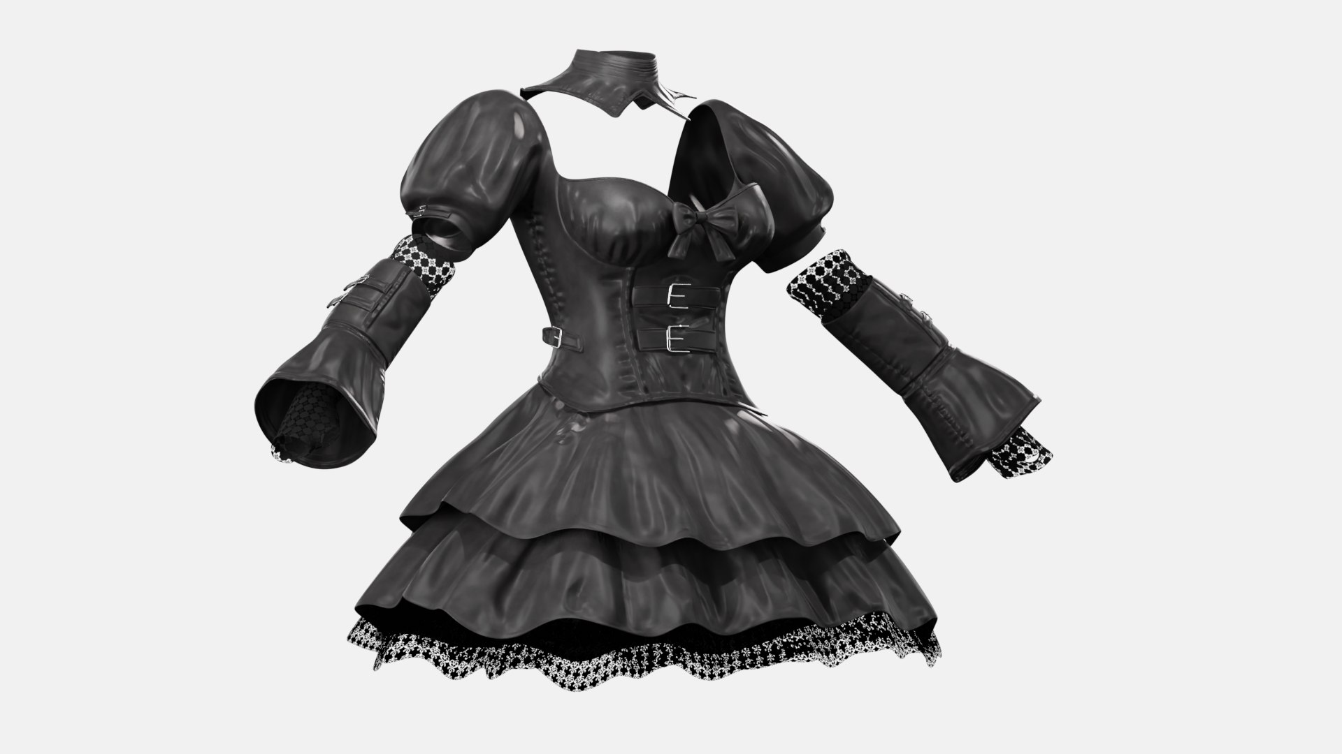 Gothik Lolita Dress 3D model - TurboSquid 2052923