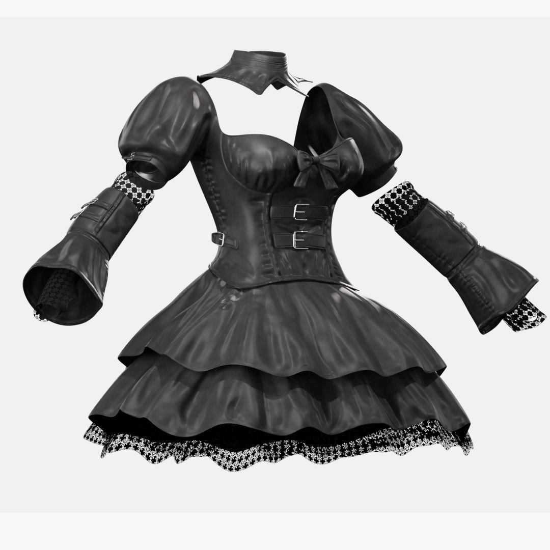 Gothik Lolita Dress 3D model - TurboSquid 2052923