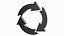 Triple Circular Arrows Symbol