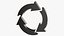 Triple Circular Arrows Symbol