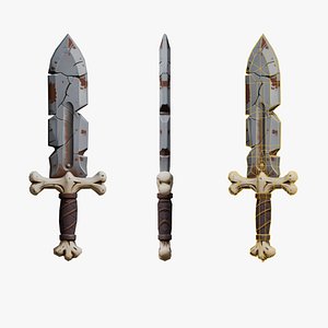 Stylized Skeleton Weapon - Tombedge Shortsword low-poly 3d model