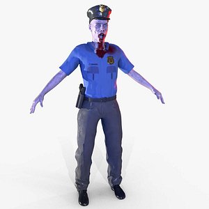 3D Game Ready Zombie Police 01