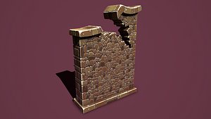 Fantasy wall 1 broken 3D