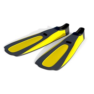Dive Flippers Yellow 3D model