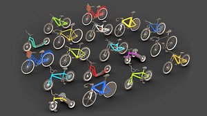 Bicycle Pack Low-poly 3D model