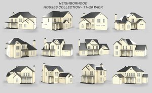 3D Neighborhood Houses Collection 11-20 Pack T5