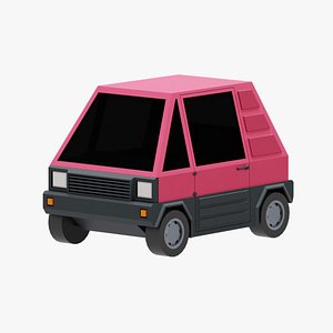 3D Stylized Cartoon Euro Micro Car Low poly model