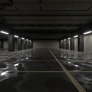 Parking Lot With Creepy Liminal Space Aesthetic 3D model