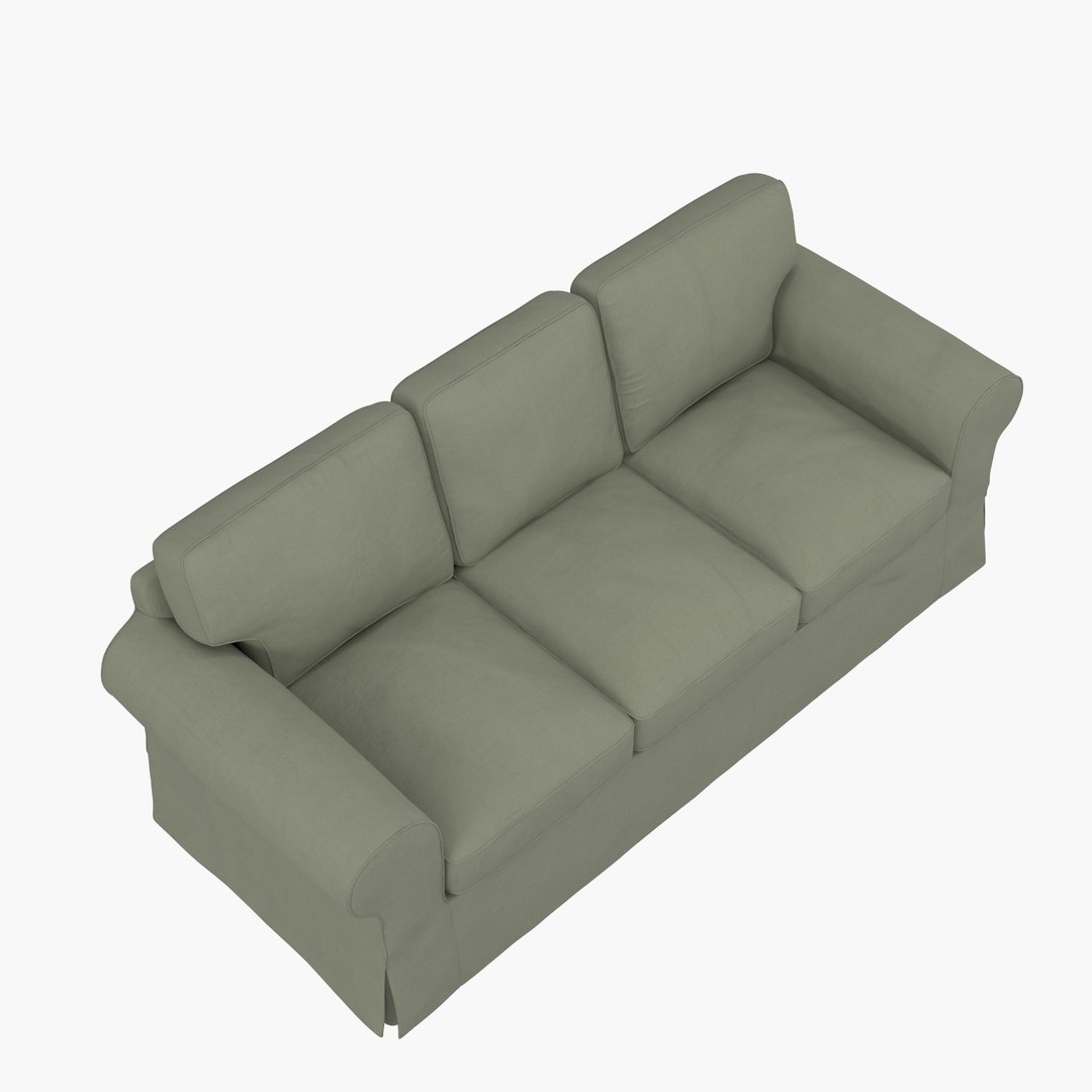 Ektorp 3 Seat Sofa Hakebo Grey Green Model Turbosquid 2168431