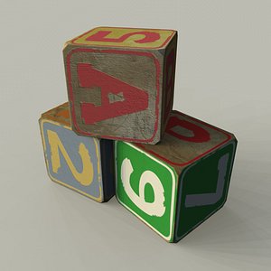 old worn toy wooden 3d max