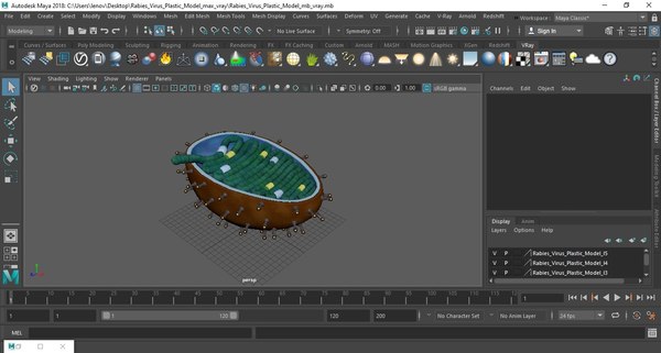 modelo 3d Modelo de plástico del virus de la rabia - TurboSquid 2386277
