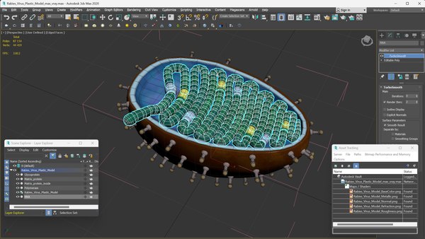 modelo 3d Modelo de plástico del virus de la rabia - TurboSquid 2386277