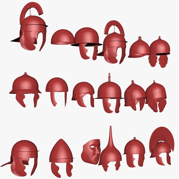 3D roman helmets soldiers centurions model