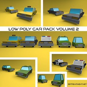3d cars police taxi