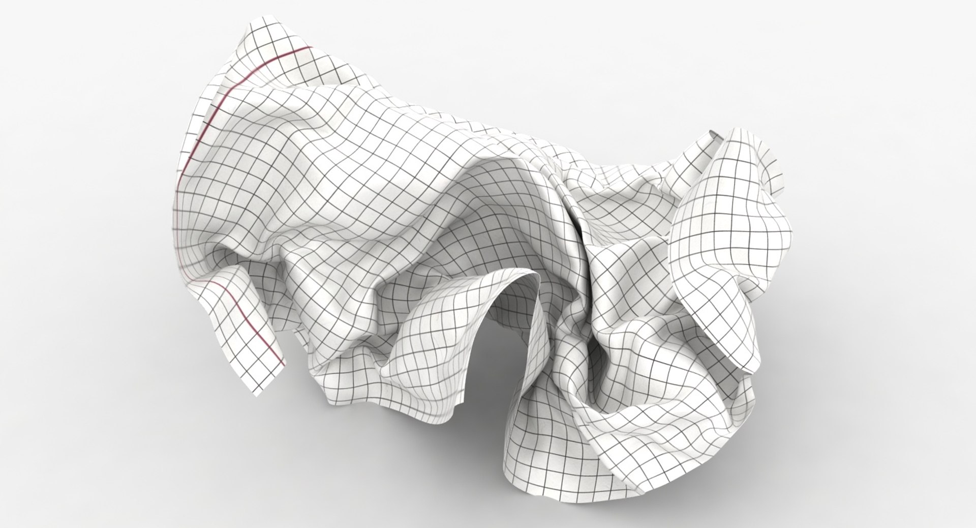 Crumpled graph paper white 3D - TurboSquid 1313622