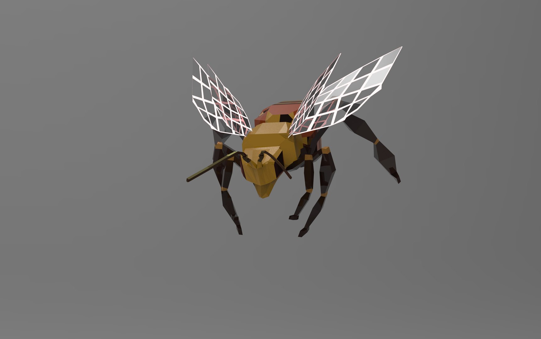 Bee in simple geometry style 3D model - TurboSquid 1824669