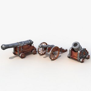 3d set cannons model