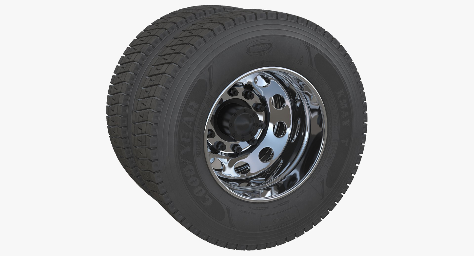 Truck Rear Wheels 3D model preview