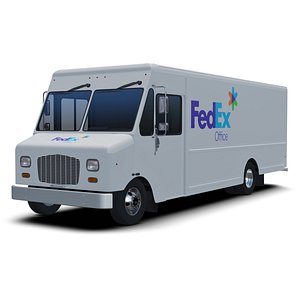 3D model fedex office delivery step van