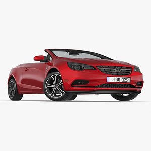 3D Buick Cascada Cabriolet Convertible Red Color Rigged for Cinema 4D