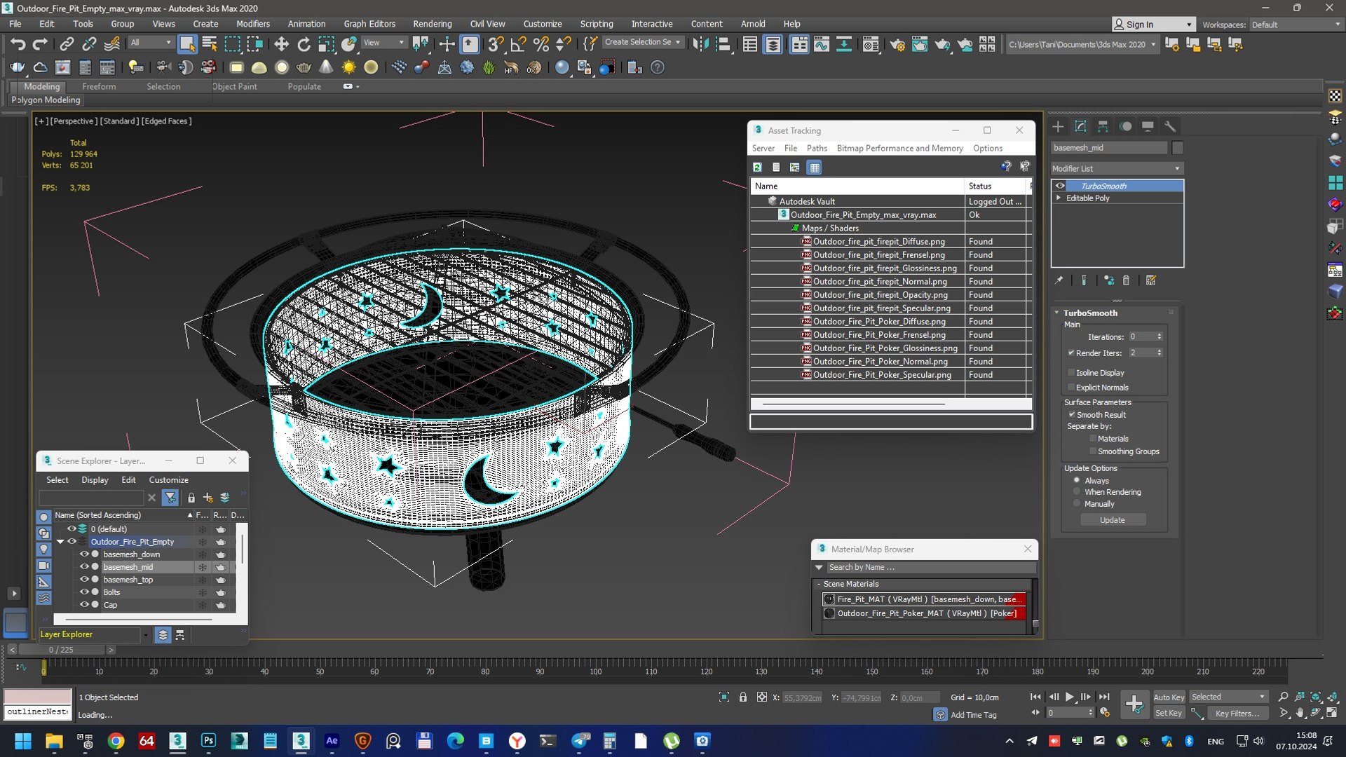 Outdoor Fire Pit Empty 3D Model - TurboSquid 2312461